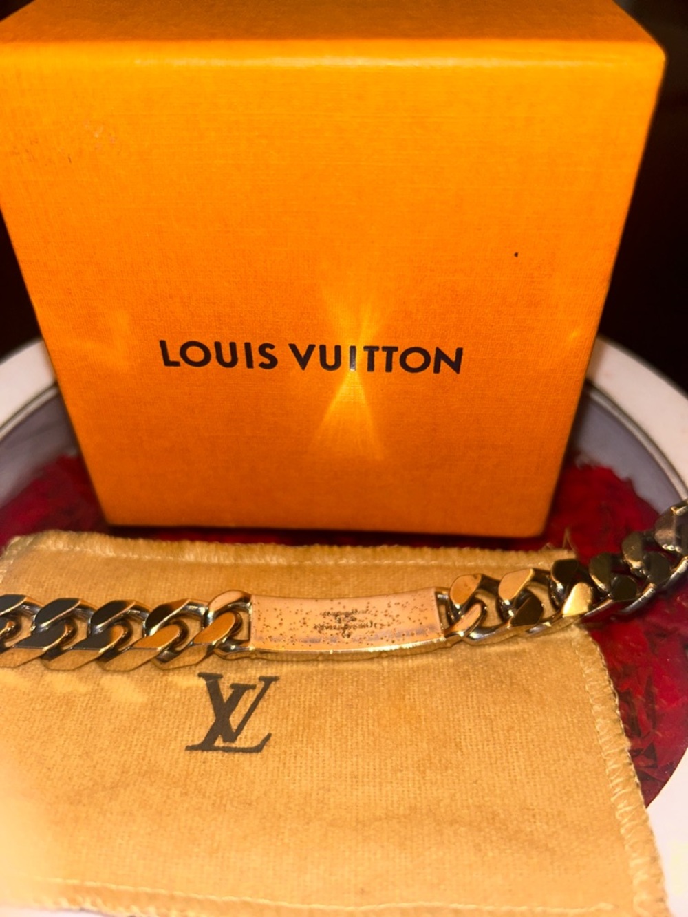 Louis Vuitton Silver Monogram ID Chain Bracelet - Picture 3 of 7
